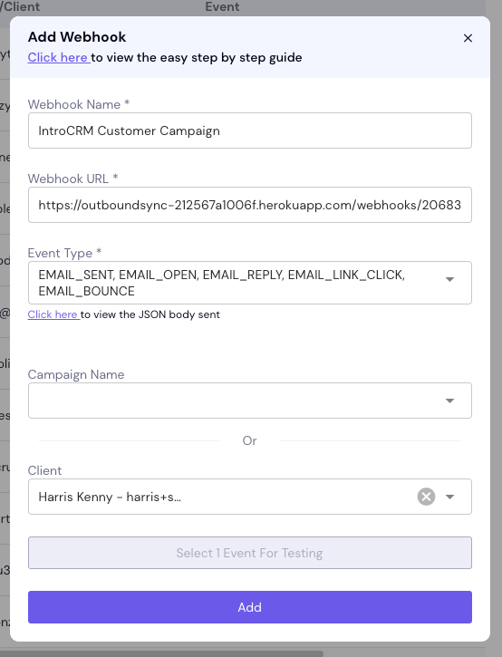 Smartlead webhook guide