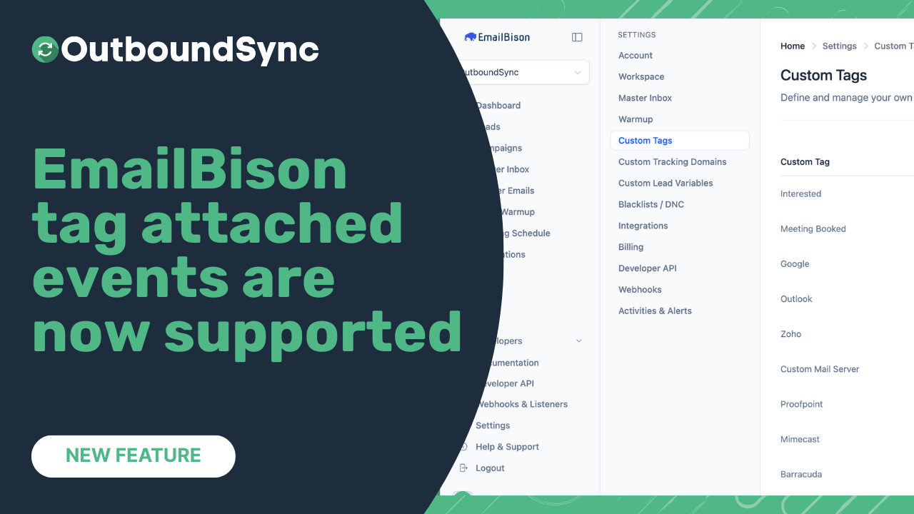 EmailBison Tag Attached events now supported