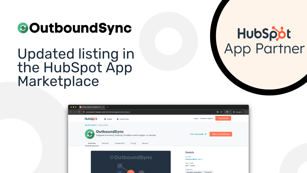 Updated HubSpot App Marketplace listing: What’s new in OutboundSync