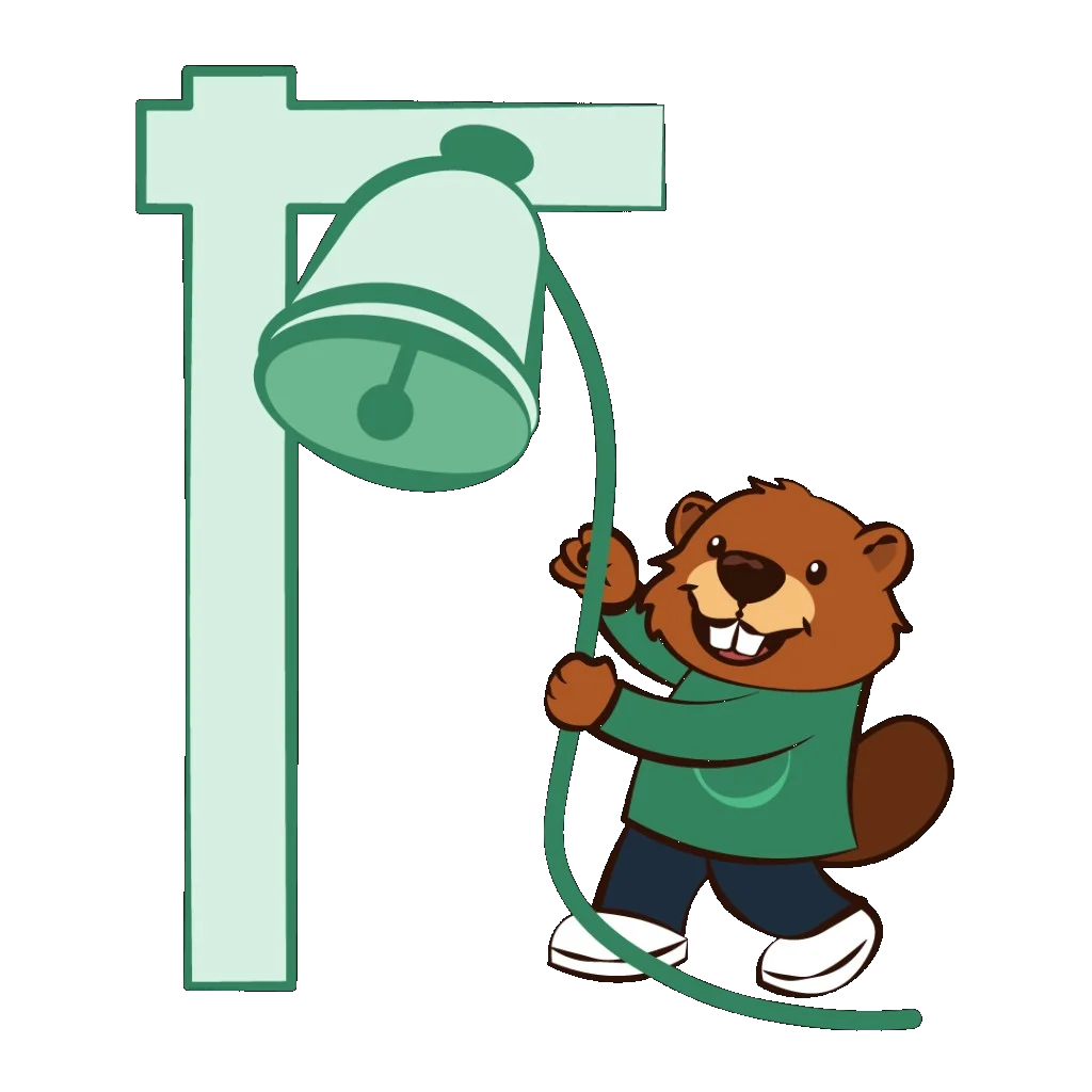 Castor mascot announcing job opportunities